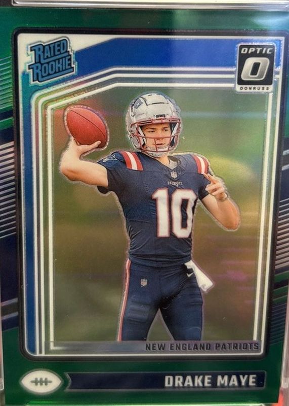 Drake Maye 2024 Optic #229 Green /5 Rookie RAW