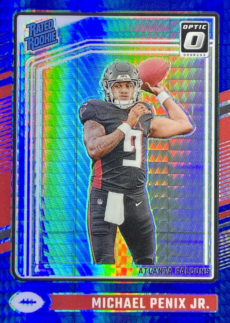 Michael Penix Jr. 2024 Panini Rookie Card – Red Hyper Refractor SSP – 1-of-1 – Atlanta Falcons – Topps