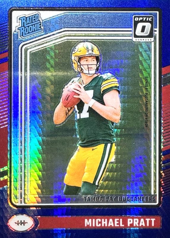 Michael Pratt 2024 Optic #280 Blue Hyper Rookie RAW