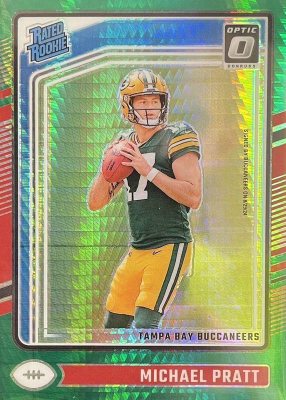 Michael Pratt 2024 Optic #280 Green Hyper Rookie RAW