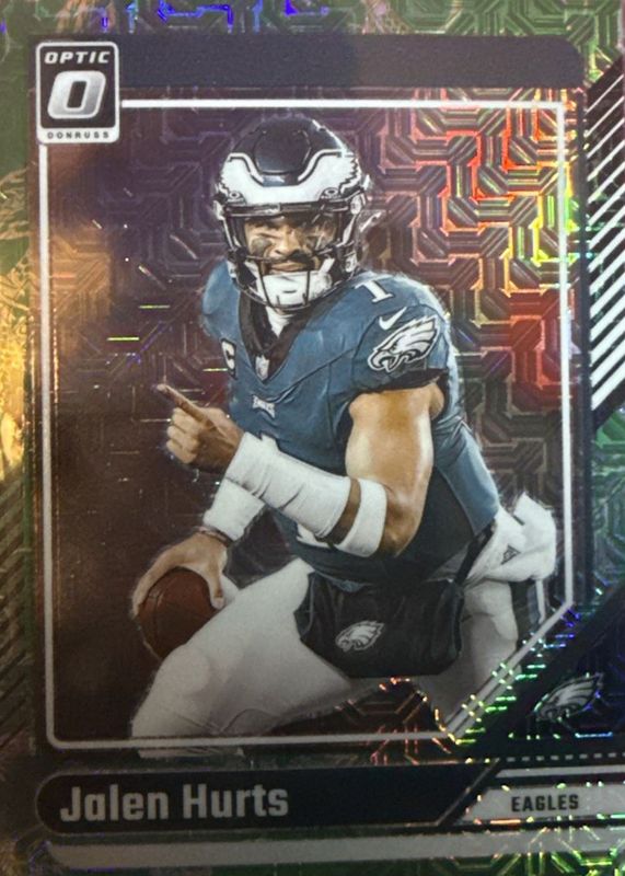 Jalen Hurts 2024 Optic #158 Dragon /24 RAW