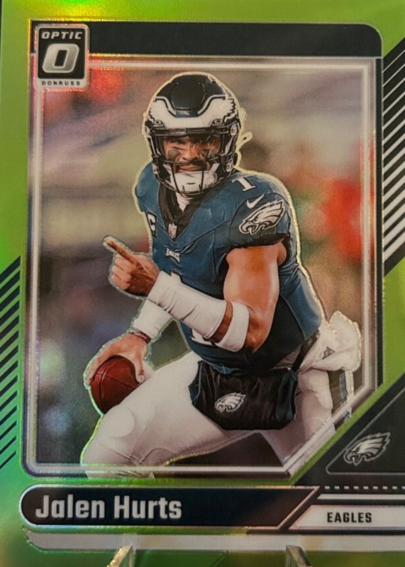 Jalen Hurts 2024 Optic #158 Lime Green /50 RAW