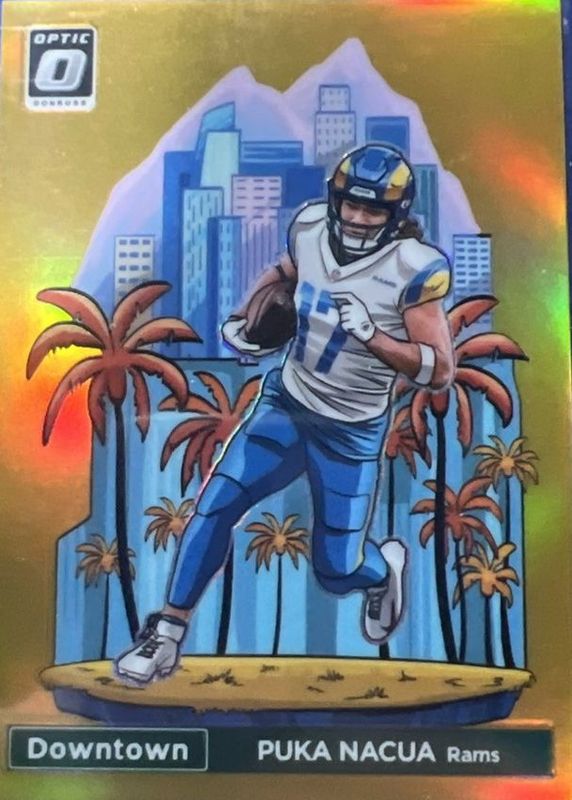 Puka Nacua 2024 Optic #20 Downtown - Gold /10 RAW