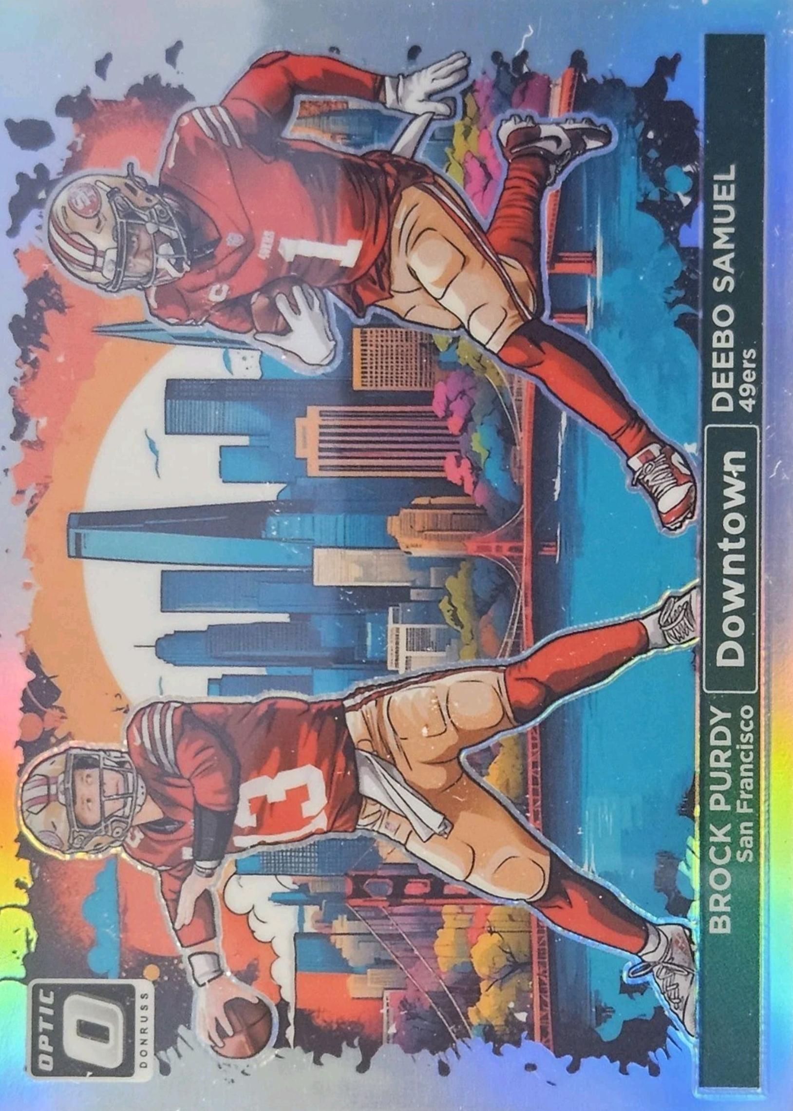 超レア　DavidBowie ✖️DUFFYフォトパネル Brock Purdy / Deebo Samuel 2024 Optic #2 Downtown Duos /(SSP