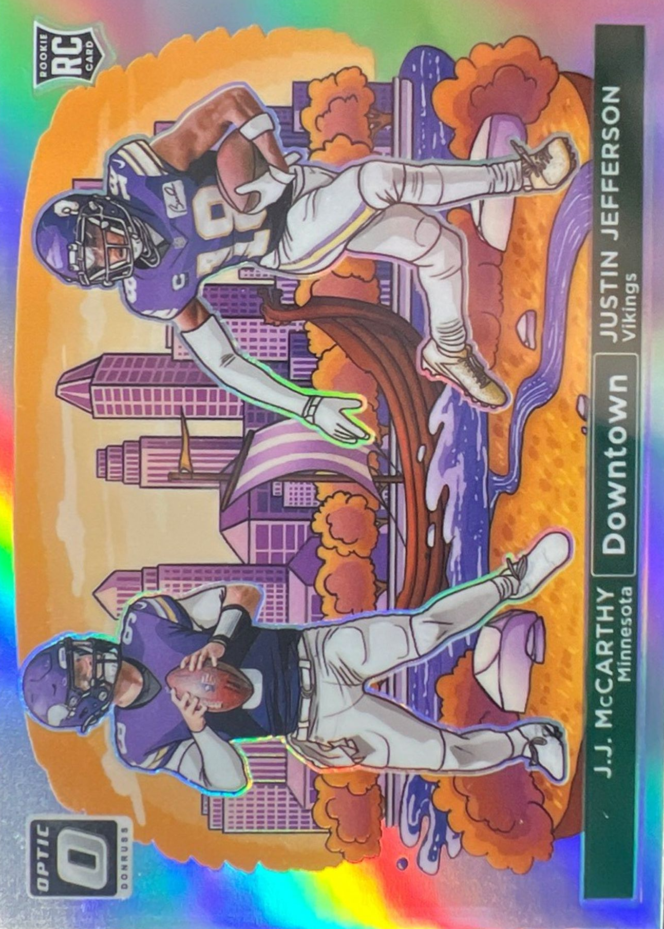 JJ McCarthy / Justin Jefferson 2024 Optic #9 Downtown Duos /(SSP