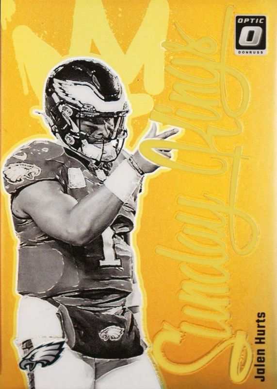 Jalen Hurts 2024 Optic #18 Sunday Kings - Gold /10 RAW