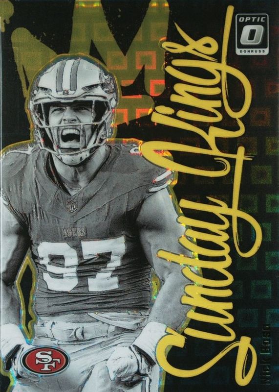 Nick Bosa 2024 Optic #7 Sunday Kings - Black Pandora /25 RAW