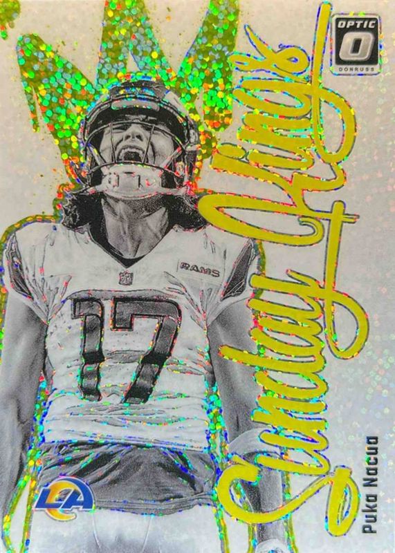 Puka Nacua 2024 Optic #24 Sunday Kings - White Sparkle /1 RAW