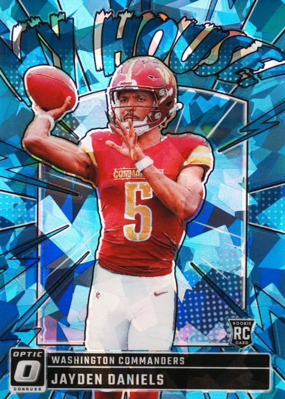Jayden Daniels 2024 Optic #9 My House! - Ice /15 Rookie RAW