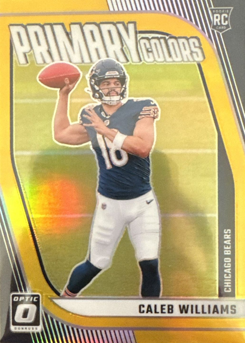 Caleb Williams 2024 Optic #1 Rookie Primary Colors - Gold /10 Price ...