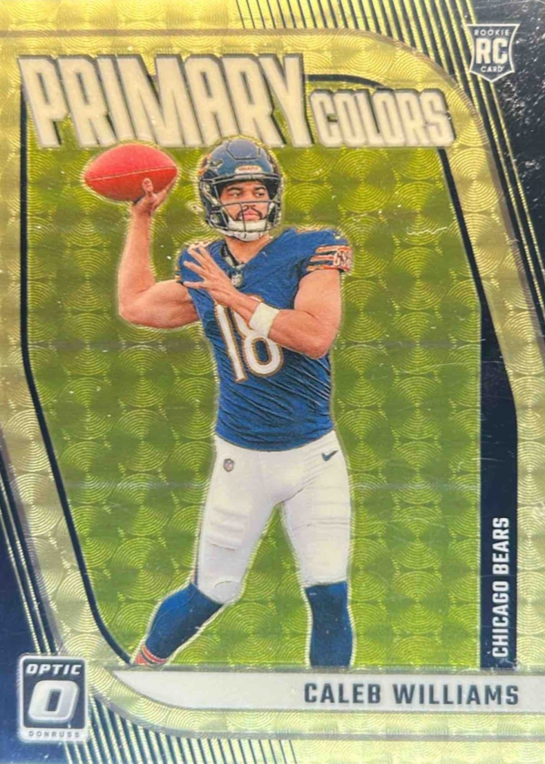 Caleb Williams 2024 Optic #1 Rookie Primary Colors - Gold Vinyl /1 ...