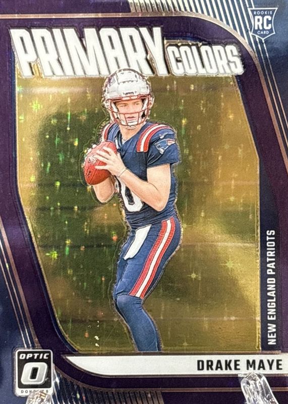 Drake Maye 2024 Optic #3 Rookie Primary Colors - Purple Stars /25 RAW