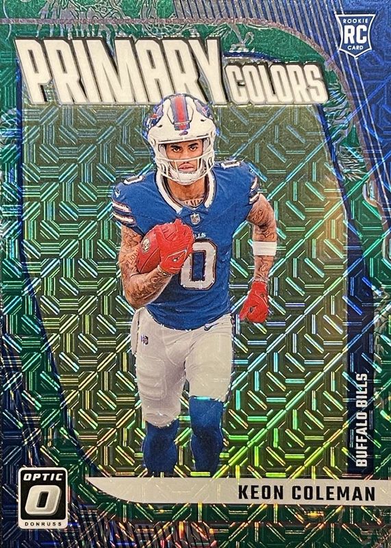 Keon Coleman 2024 Optic #10 Rookie Primary Colors - Dragon /24 RAW