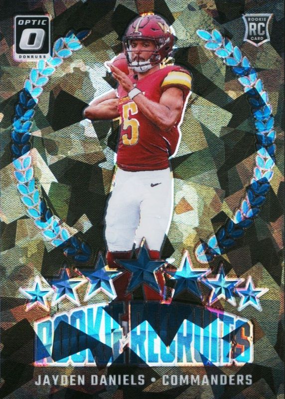 Jayden Daniels 2024 Optic #7 Rookie Recruits - Ice /15 RAW