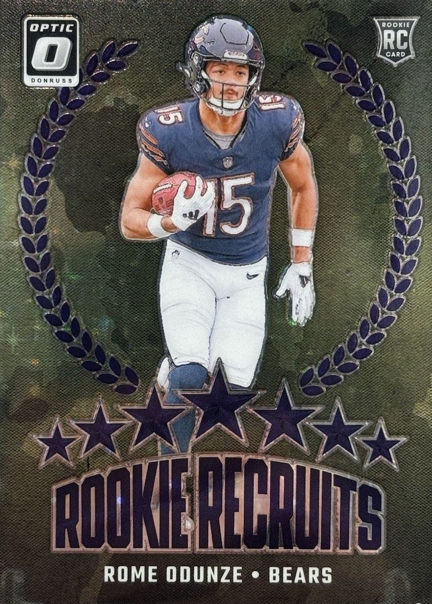 Rome Odunze 2024 Optic #9 Rookie Recruits - Purple Stars /25 Price ...