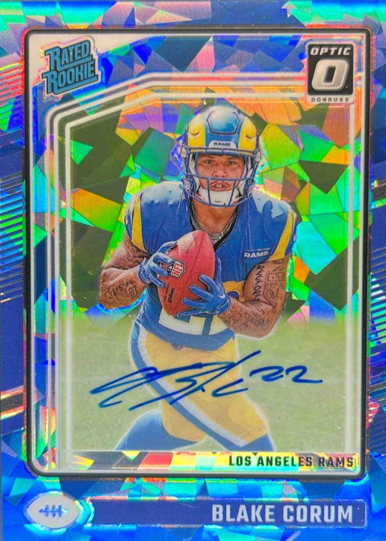 Blake Corum 2024 Optic #208 Rated Rookie Autographs - Ice /15 Price ...