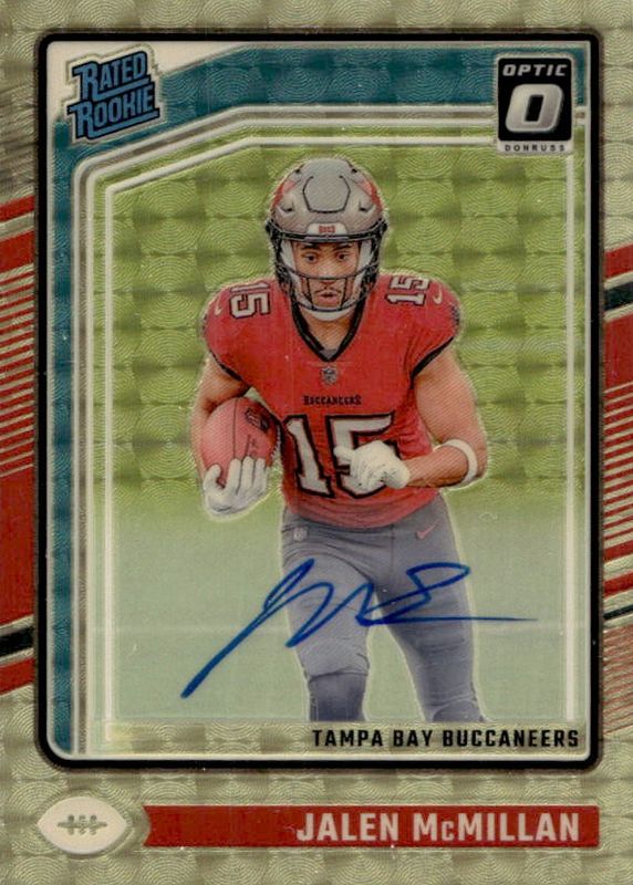 Jalen McMillan 2024 Optic #239 Rated Rookie Autographs - Gold Vinyl /1 RAW