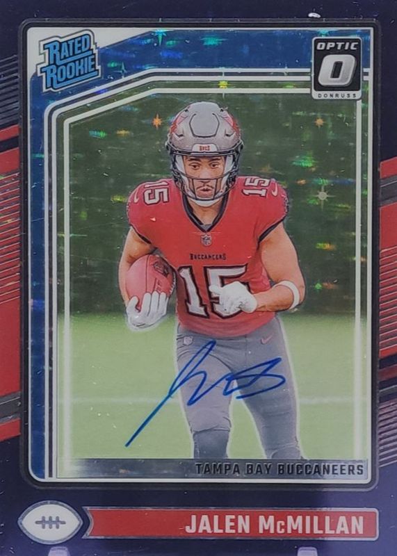 Jalen McMillan 2024 Optic #239 Rated Rookie Autographs - Purple Stars /42 RAW