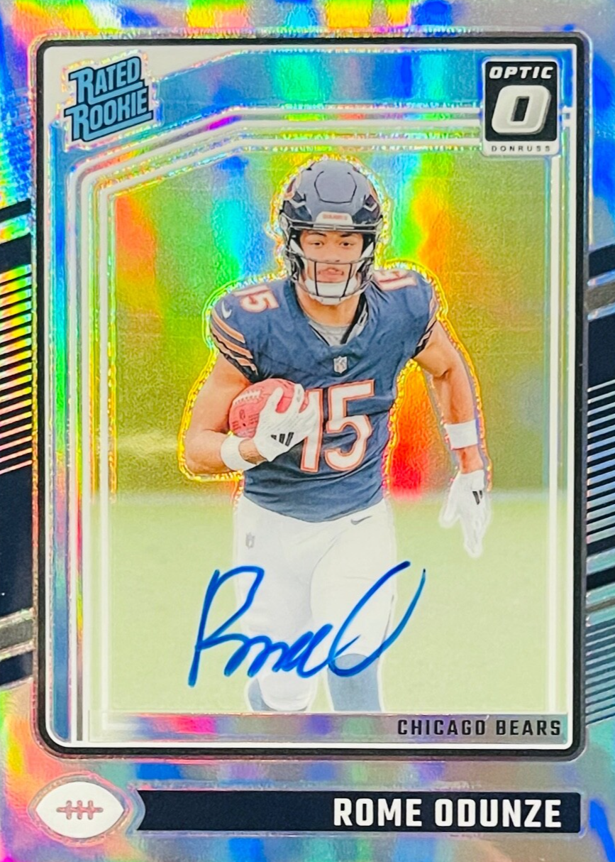 Rome Odunze 2024 Optic #286 Rated Rookie Autographs - Holo /150
