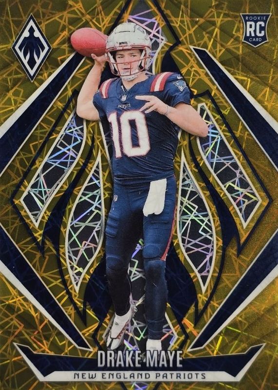 Drake Maye 2024 Phoenix #179 Gold Lazer /10 Rookie RAW