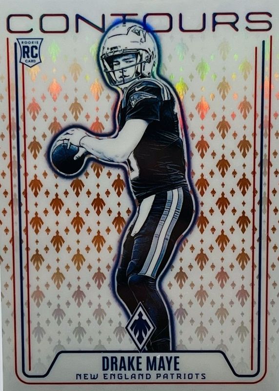 Drake Maye 2024 Phoenix #CON-DME Contours - Orange Rookie RAW