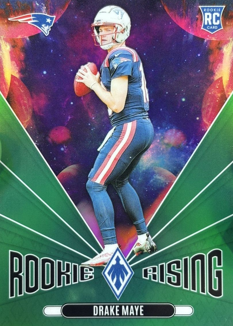 Drake Maye 2024 Phoenix #RR-DME Rookie Rising - Green /25 Price Guide ...
