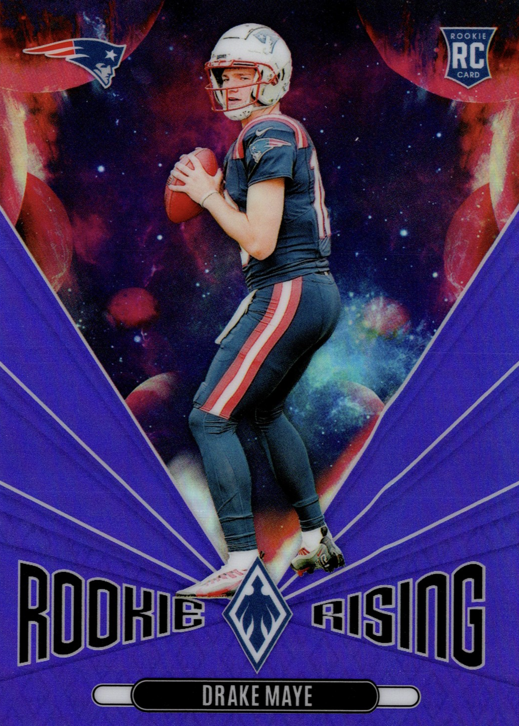 Drake Maye 2024 Phoenix #RR-DME Rookie Rising - Purple Price Guide ...