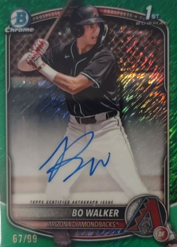 2025 Bowman #CPA-BWA Chrome Prospect Auto - Green Shimmer Refractor /99 (1st)