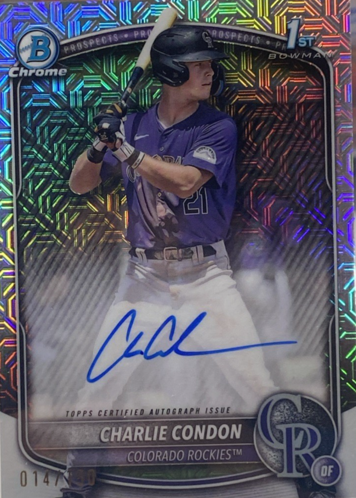 Charlie Condon 2025 Bowman #CPA-CC Chrome Prospect Auto - HTA 