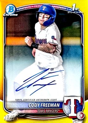 チャップマン ボウマンオート リフラクター 2025 Bowman Baseball Cody Freeman 1st Bowman Auto Texas