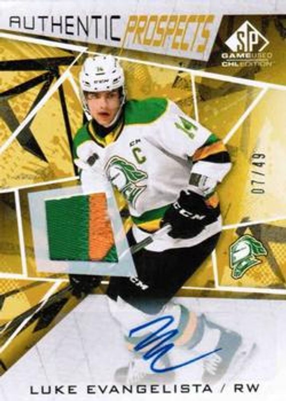 2021 SP Game Used CHL #41 Autographs Patch Gold /25