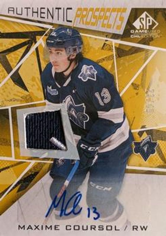 2021 SP Game Used CHL #16 Autographs Patch Gold /25