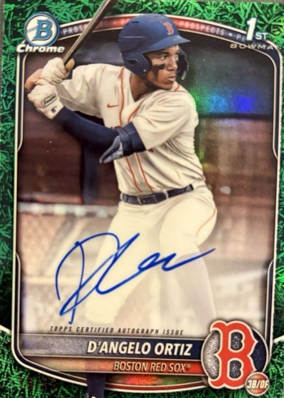 D'Angelo Ortiz 2025 Bowman #CPA-DO Chrome Prospect Auto - Green Grass Refractor /99 (1st) RAW
