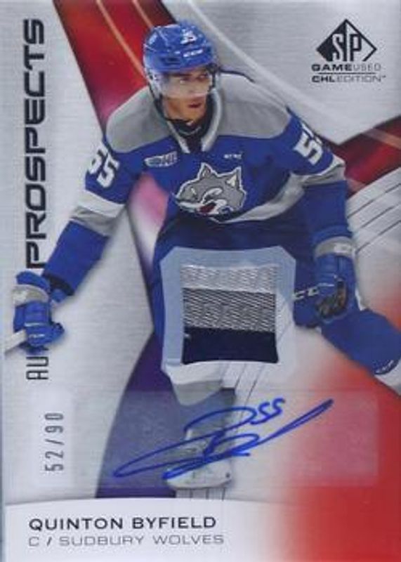 2019 SP Game Used CHL #25 Red Autographs Patches /90