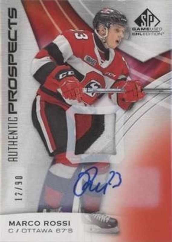 2019 SP Game Used CHL #72 Red Autographs Patches /90