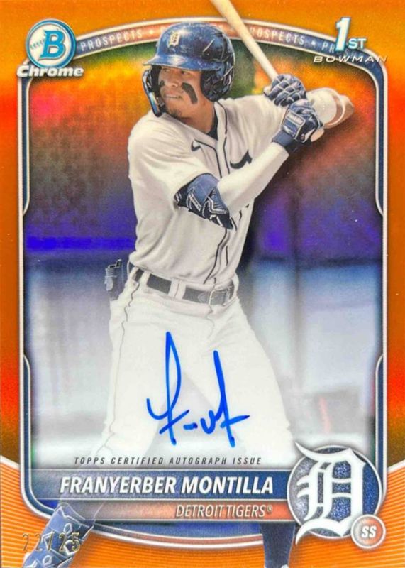 Franyerber Montilla 2025 Bowman #CPA-FM Chrome Prospect Auto - Orange Refractor /25 (1st) RAW