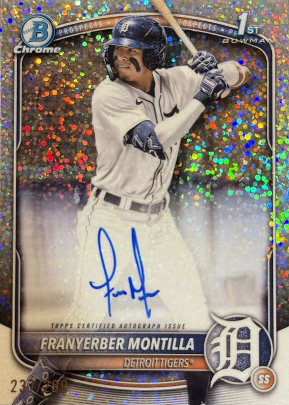 Franyerber Montilla 2025 Bowman #CPA-FM Chrome Prospect Auto - Speckle Refractor /299 (1st) RAW