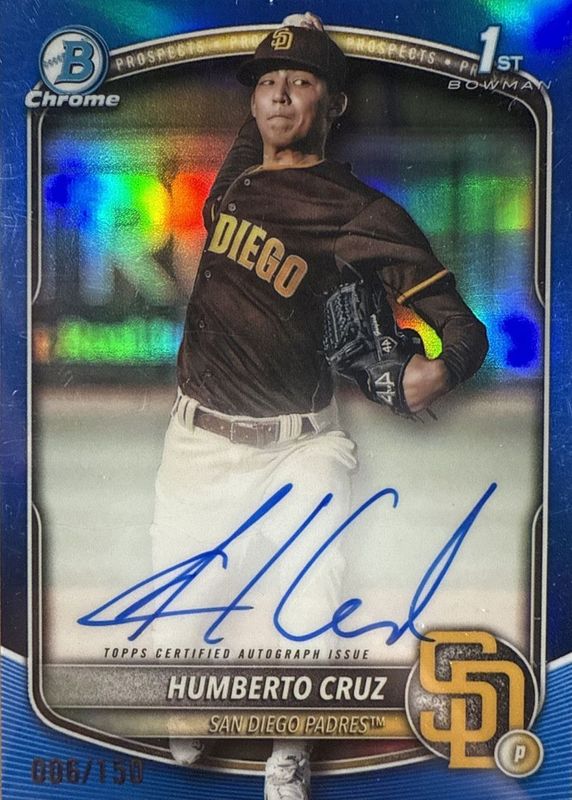 2025 Bowman #CPA-HC Chrome Prospect Auto - Blue Refractor /150 (1st)