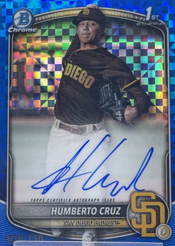 2025 Bowman #CPA-HC Chrome Prospect Auto - Blue X-Fractor /150 (1st)