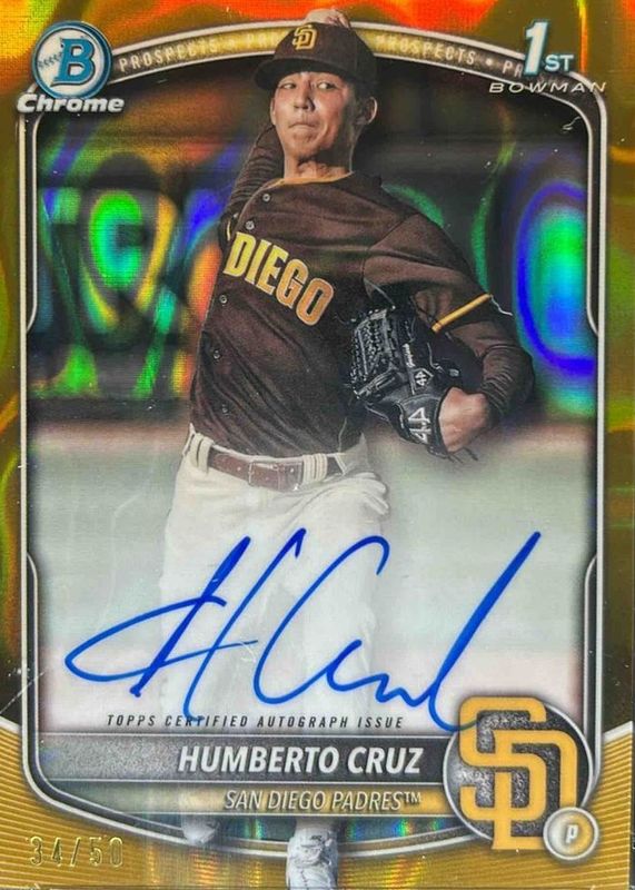 2025 Bowman #CPA-HC Chrome Prospect Auto - Gold Lava Refractor /50 (1st)