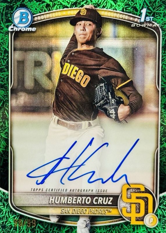 2025 Bowman #CPA-HC Chrome Prospect Auto - Green Grass Refractor /99 (1st)