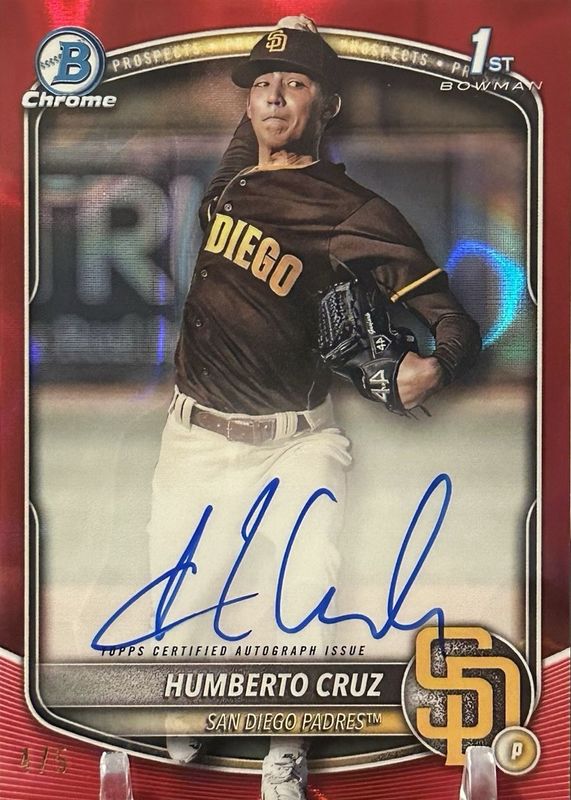 2025 Bowman #CPA-HC Chrome Prospect Auto - Red Lava Refractor /5 (1st)
