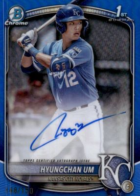 Topps - 150枚限定 2025 Bowman Hyungchan Um 直筆サインカード Hyungchan Um 2025 Bowman #CPA-HU Chrome Prospect Auto - Blue