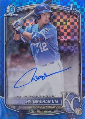 Topps - 99枚限定 2025 Bowman Hyungchan Um 直筆サインカード 2025 Bowman Hyungchan Um 1st Chrome Wave Refractor /350 #BCP