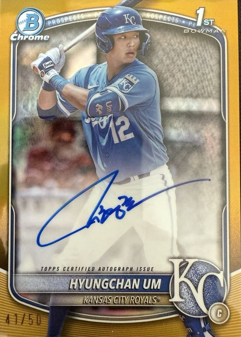 Topps - 100枚限定 2025 Bowman Hyungchan Um 直筆サインカード Hyungchan Um 2025 Bowman #CPA-HU Chrome Prospect Auto