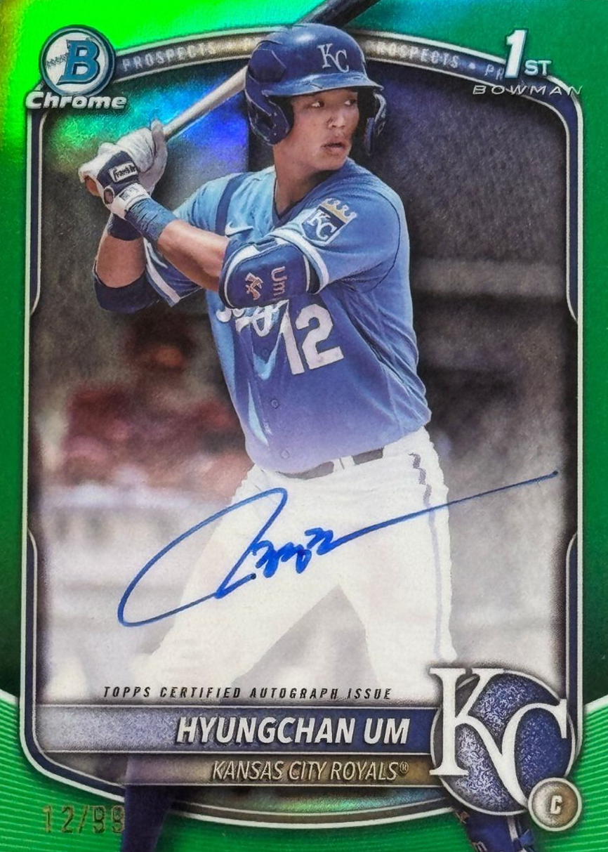 Topps - 100枚限定 2025 Bowman Hyungchan Um 直筆サインカード Hyungchan Um 2025 Bowman #CPA-HU Chrome Prospect Auto