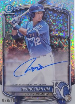 Topps - 100枚限定 2025 Bowman Hyungchan Um 直筆サインカード Hyungchan Um 2025 Bowman #CPA-HU Chrome Prospect Auto (1st