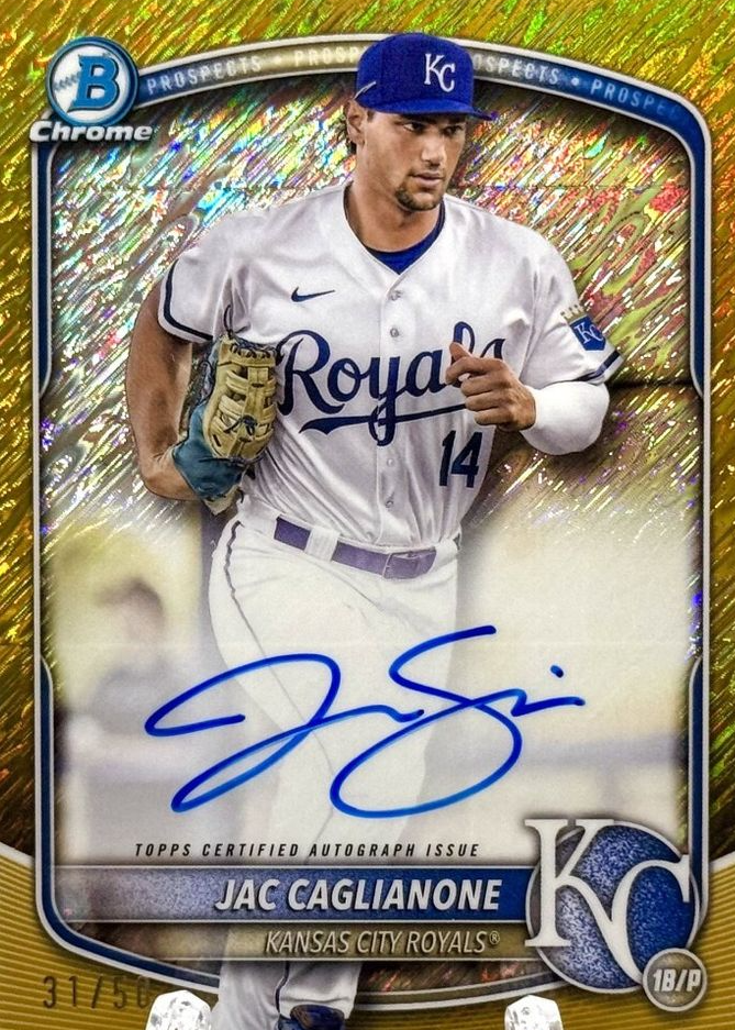 Jac Caglianone 2025 Bowman #CPA-JCA Chrome Prospect Auto - Gold