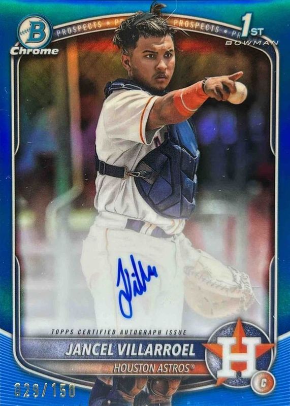 Jancel Villarroel 2025 Bowman #CPA-JV Chrome Prospect Auto - Blue Refractor /150 (1st) RAW