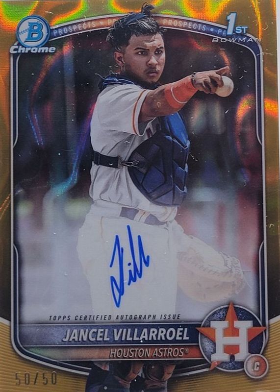 Jancel Villarroel 2025 Bowman #CPA-JV Chrome Prospect Auto - Gold Lava Refractor /50 (1st) RAW